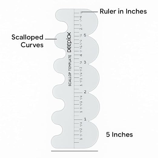 S S Mart 4mm thick Tailor's Pattern Maker, Scallop Scale, and Arm Hole Scale Combo (3 Pcs) for Tailoring, Quilting, Sewing, Fashion Designing 3