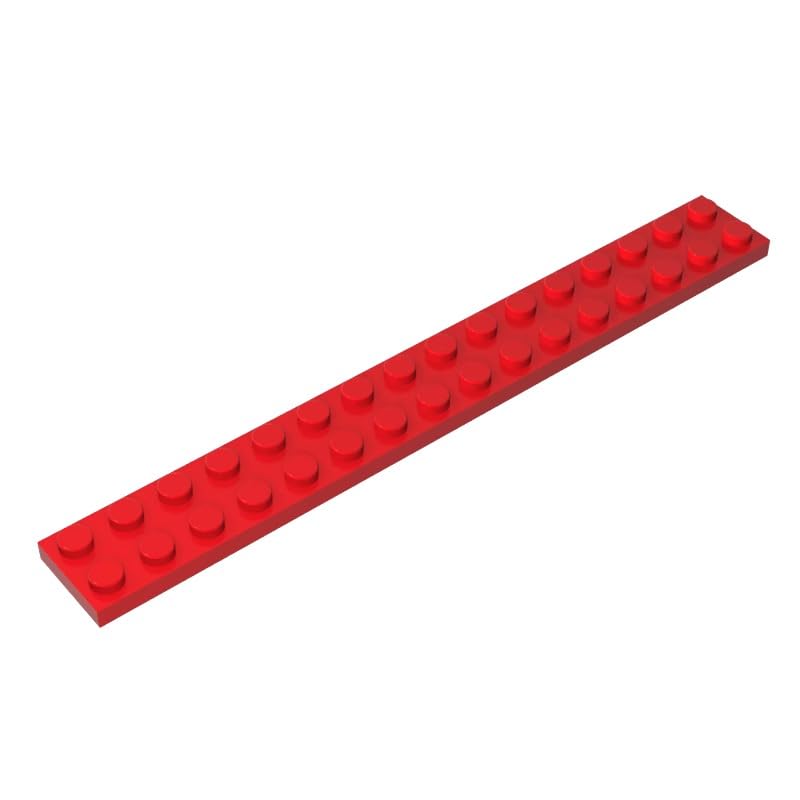 4282 Foundation Plate Plate 2x16 10 Pieces GDS-517 Compatible with Lego Building Blocks Color:Red โ image 1