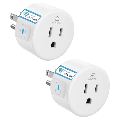 Eightree Smart Plug for 5GHz & 2.4GHz, Smart Outlet WiFi Socket with APP Remote Control, Compatible with Alexa, 2 Pack