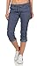 Produktbild FRESH MADE Damen Capri 3/4 Hose Shorts Boyfriend LFM-119/LFM-136/LFM-162 Destroyed Flint Stone Blue M
