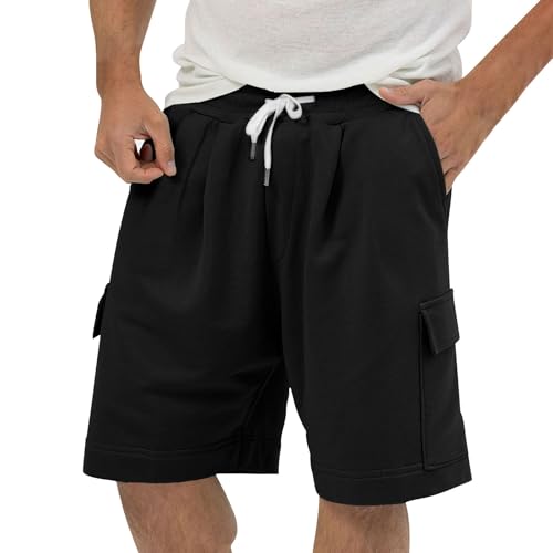 Pantalones deportivos cortos cargo cortos para hombre, muchos bolsillos, pantalones de verano, pantalones cortos de ocio, pantalones cortos de deporte con goma elástica, pantalones cortos de trabajo