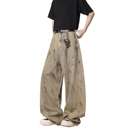 Men's American Wide Leg Denim Jeans for Summer