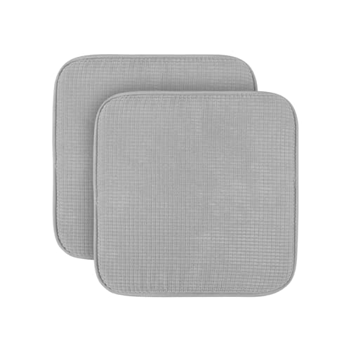 Sitzkissen (2er Pack) Stuhlkissen mit Anti Rutsch Unterseite 38cm x 38cm - Öko-Tex Zertifiziert - Sitzauflage Uni, Stuhlpolster Stuhlauflage
