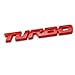 DSYCAR 3D Métal De Voiture Décoration Métallique Adhésif TURBO Camion De Voiture Badge Emblème Autocollant pour Universel Voitures Moto Vélo De Voiture Style Accessoires Décoratifs (TURBO-Rouge)