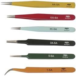Color Coded Tweezers Set, 6 Pc