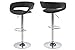 AC Design Furniture 58640 Sgabello da Bar JACk Set da 2 pezzi, Seduta/Schienale in Tessuto AntrACite, Parte Posteriore in finta pelle Nera Pu