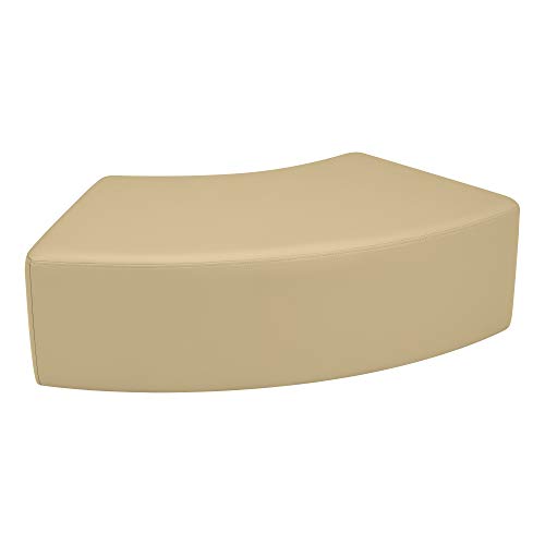 Image of Sprogs 12 inch H Structured S-Curve Stool -Flexible Modular Collaborative Soft Seating for Office, Home, Lounge and School Classrooms with Durable Frame & Set of 6 inch Legs Add-on -Sand