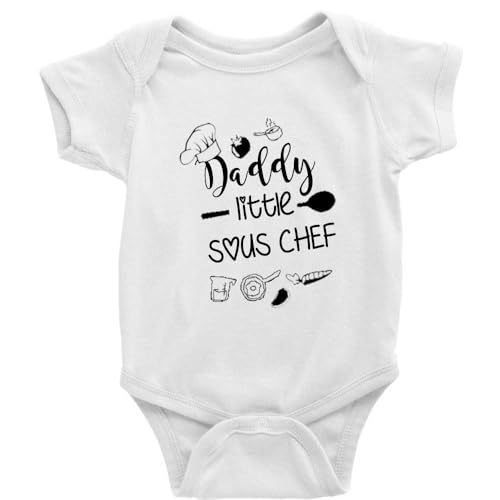 Daddy's Little Sous Chef Unisex Baby Bodysuit Newborn One-Piece Clothing Short Sleeve