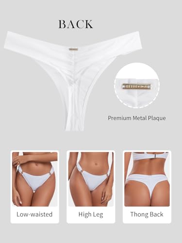 Bas de bikini string taille basse anti marques de bronzage femme - 3