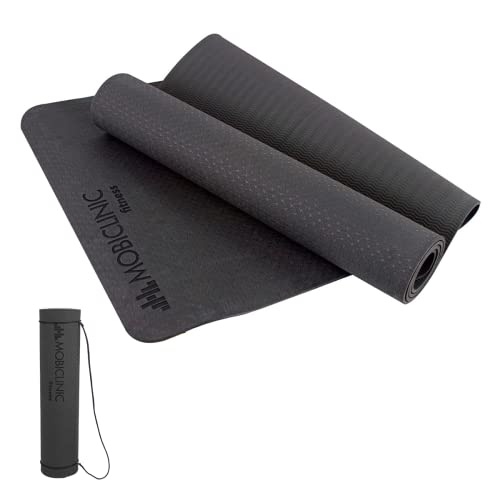 Yogamatta | Halkfri | Flexibel| TPE | Tvättbar | Ekologisk | Svart |EY-01| Mobiclinic