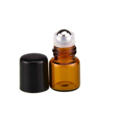 25 Stück Lila Roll-on Glasflaschen – 1 Ml, Mit Edelstahl-Rollkugel, Für ätherische Öle & Parfüm