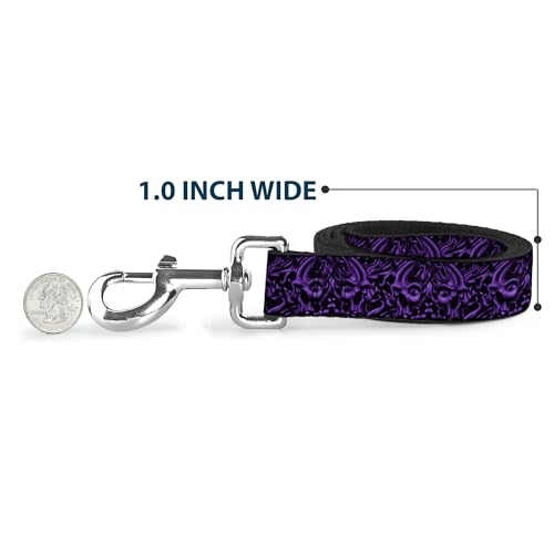 Laisse crânes Buckle Down large de 3,8 cm avec fermeture solide