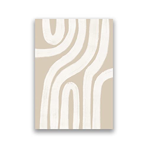 幾何学的アートパネル ベージュ系