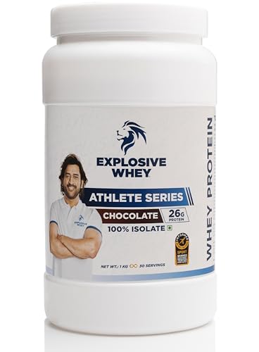 Image of Athlete Series 100% Isolate Whey Protein | Trusted by M.S. Dhoni | 26g Protein per scoop | Informed Sport Certified | Pro-Pre Biotics | Digestive Enzymes for Higher Absorption | Chocolate - 1kg