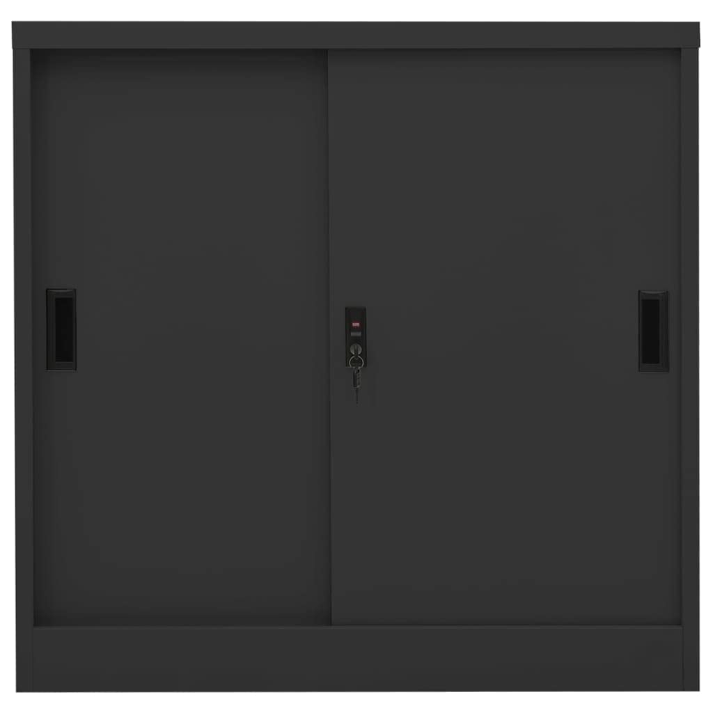 vidaXL Armario de Puerta Corrediza con Macetero Jardinera Maceta de Planta Flores Almacenamiento Pasillo Oficina Habitación Gris Antracita Acero