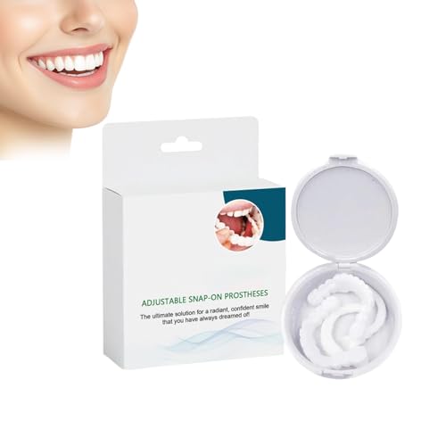Wonsters Adjustable Snap-on Dentures, Silicone Relinedenture Set, 1 Set of Dentures Repair Set, Artificial Teeth, Adjustable Veneers Prostheses for Men and Women (1 Piece)
