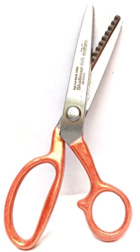 Image of Shalimar Brand 8 inch Inches Zig Zag Scissor for Cloth Cutting Tailoring Work Mild Steel, Rubber Coated Ergonomic Handle ,Ultra-Sharp Professional Peaking Shears for Sewing, Craft, Dressmaking, Fabrics Art and Craft