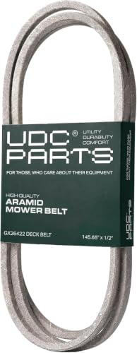 UDC Parts GX26422 Mower Deck Belt Replacement for John Deere Z325E 54 Inch Z375R Z330M Z330R, John Deere 48 Inch Z355E Z355R Z365R ZTrak Zero Turn Mowers/Aramid Cord / 1/2" x 145.65"
