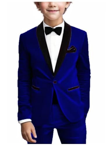 Velvet Blazer Boys Slim Fit Formal Jacket Shawl Collar One Button Cocktail Evening