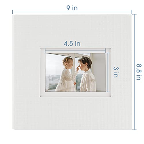 Golden State Art, Photo Album For 4X6 200 Horizontal Pictures - Weddings, Holidays, Engagements, Vacations, Family - Front Extra Large Photo Display (Embossed Leather White) #TOP6