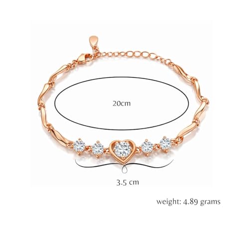 Image of Nilu's Collection Rose Gold And Silver Plated Heart Shape Jewellery Set For Women