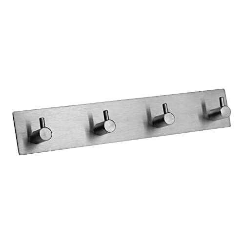 Image of Self Adhesive Towel Hooks for Bathrooms Stick on Wall hooks 4 Coat hooks