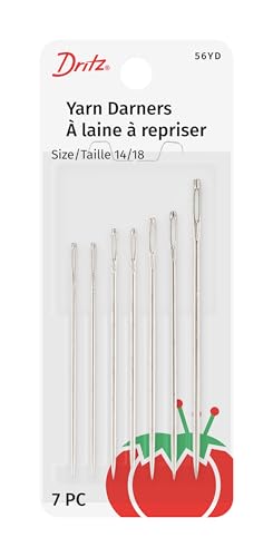 Dritz 56Y-D Yarn Darners Hand Needles, Size 14/18, Nickel (7-Count)