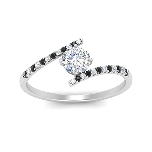 Image of Choose Your Gemstone Bypass Modern Round Diamond CZ Ring 925 Sterling Silver Round Shape Side Stone Engagement Rings Lightweight Office Wear Everyday Gift Jewelry US Size 4 to 12