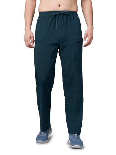 Image of TECHNOSPORT Men's Solid Baggy Fit Cargo Trackpants TS DURAFLEX Technology Drawstring Multi Pocket Polyester Joggers for Gym Running Workout Travel Casual Wear Quick Dry