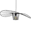100% Metall Vertigo Hängelampe I Bamyum Lampe Genova I 70 cm Lampenschirm Kein Polyurethan Kein Glasfiber, Modern Vertigo Pendelleuchte Schwarz E27 I Vintage Hut Hängeleuchte I Max 60W Wohnzimmerlampe