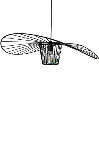 100% Métal Suspension Vertigo I Bamyum Lampe Genova I Lumière Noire E27 Pas de Fibre de Verre Pas de Polyuréthane Suspension Rétro Vertigo Salon Lustre 70 cm Chapeau Abat-Jour Cover