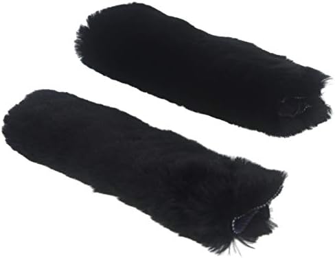 Sheepskin SeatBelt Covers 100% Natural Genuine,Car Belt Protector,Carsemoo Seat Belt Shoulder Strap Cover Harness Pads For Cars/Bags,Fluffy And Soft Protects Neck And Shoulder (Black 2-Pack)