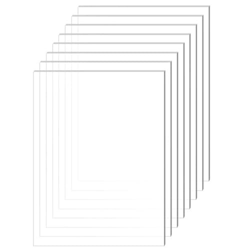 BIKPRST 8 Pièces Plaque Acrylique Transparente D'Épaisseur - Panneaux En Plexiglas Pour Décoration 10*15Cm Plaque Acrylique Transparente Feuille De Plastique Plaque Transparent Pour Cadre Photo, Peint