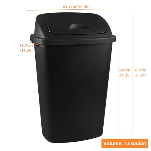 4 Pack Canecas de Basura de Plástico Negra 13 gal miniatura 2