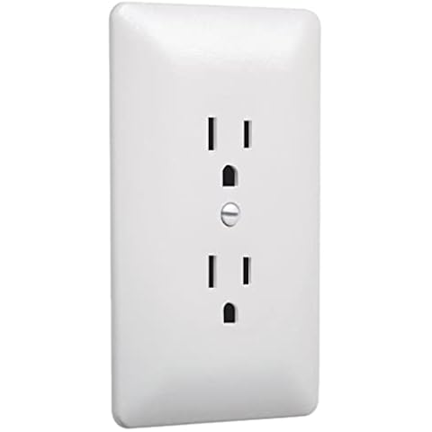 TayMac MW2000W Masque 2000 Series 1-Gang Nonmetallic Decorator Style Duplex Cover-Up Wall Plate, White, 5-Pack Cover