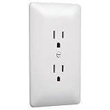 TayMac MW2000W Masque 2000 Series 1-Gang Nonmetallic Decorator Style Duplex Cover-Up Wall Plate, White, 5-Pack