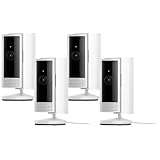 【カメラ4つセット】Ring Indoor Cam (リング インドアカム) 第2世代 ホワイト | 軽量小型の屋内用セキュリティカメラ、ペットカメラやご自宅の見守りカメラ、防犯カメラの用途にも プライバシーカバー付き | Ring Homeプラン30日間無料体験