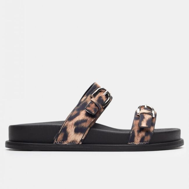 SAFECAMS Women's Double Buckle Flat Slide Sandals Comfortable Wide Width Open Toe Flat Sandals Slip on Summer Casual Resort Beach Sandal Shoes2