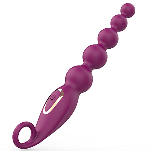 Vibrating Anal Beads Butt Plug, Graduated Design Silicone Anal Vibrator With 7 Vibration Modes Rechargeable Waterproof Toys For Adults #TOP5