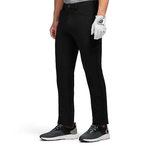 Izod Men's Swingflex Performance Stretch Dobby 5 Pocket Straight Leg Pant, Black, 33W x 32L by IZOD - Used condition - Image 2