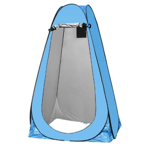 OGXN簡易トイレ、防災トイレ、折りたたみトイレ、携帯トイレ、テント付き、組立簡単、コンパクト収納、汚物袋12枚付属、災害対策、アウトドア、キャンプ、車中泊、介護用品、渋滞対策、建設現場 (ダブル3ウィンドウ,空色)