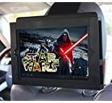 Universal Table Holder Car Headrest Mount Keeps Tablet and Case Safe from Kids. Fits All iPads, Samsung Tablets and Many More.