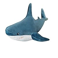 80cm Giant Shark Stuffed Animal Pillow,Blue Big Shark Plush Toy,Large Stuffed Animal Toy Soft Shark Throw Pillow,Giant Shark Plush Pillows for Boy and Girl Room Decor Kids Gift (80cm)
