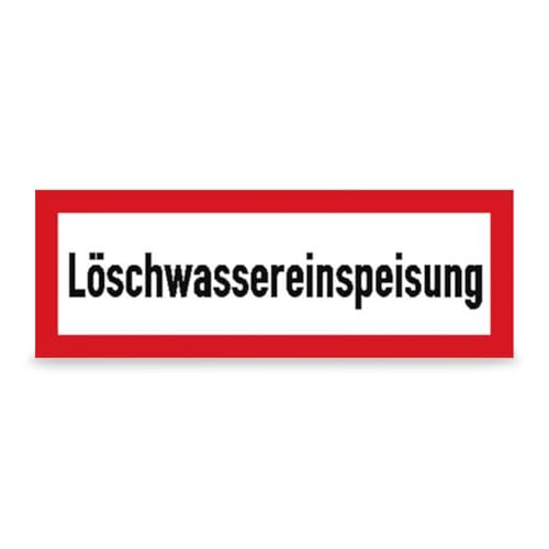 Betriebsausstattung24 Hinweisschild Löschwassereinspeisung - Aluminium, geprägt - 29,7 x 10,5 cm - Text Schild - DIN 4066 (D1) - Feuerwehr