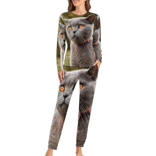 Pyjama femme chat manches longues fini le froid nocturne en sleepwear