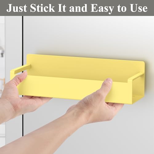 Image of HuggieGems Magnetic Water Bottle Holder for Refrigerator, Cup Holder Organizer for Stanley and Tumbler for Kitchen, 4 Pack, Yellow
