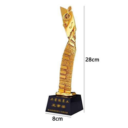 Trofee Van Verguld Hars Aanpassing Van Muziektrofeeën Creatieve Aangepaste Trofee Handtrofee Aanpassing Basisbelettering (Color : Gold, Size : 28 * 8cm) - Image 8