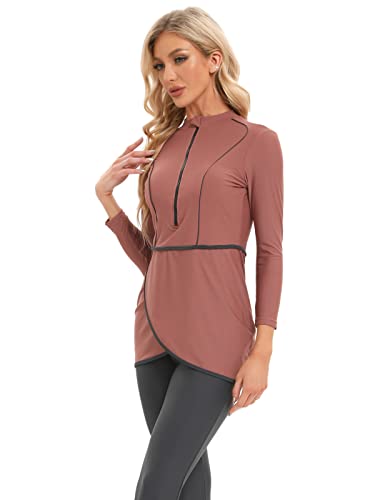 seafanny Women Muslim Swimwear Long Sleeve Modest Swimsuit with Front Zipper3