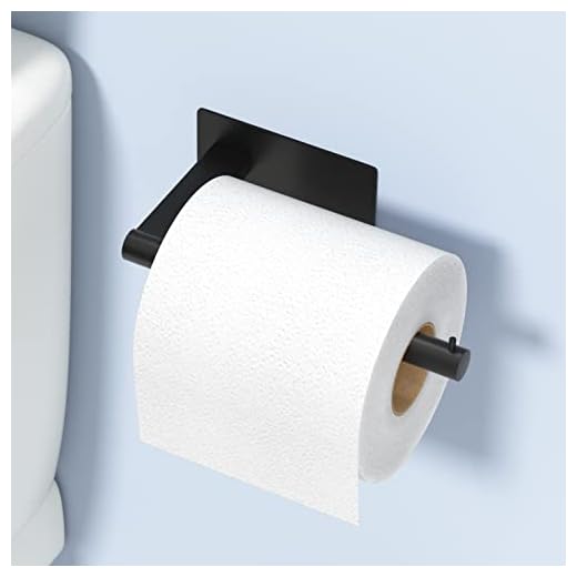 Susswiff Klopapierhalter ohne Bohren, Toilettenpapierhalter Selbstklebend Klorollenhalter Schwarz, Edelstahl WC Papier Halterung für Küche und Badezimmer