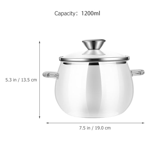 Recipiente de vidrio de 1200ml resistente al calor con cuchara dosificadora 3